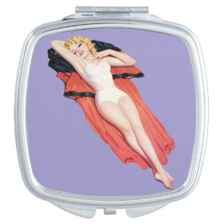 Classic Vintage Pin up girl art Compact Mirror