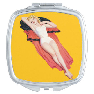 Classic Vintage Pin up girl art Compact Mirror
