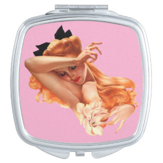 Classic Vintage Pin up girl art Compact Mirror