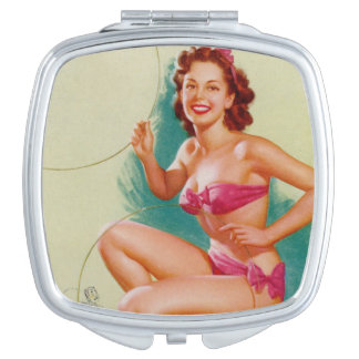Classic Vintage Pin up girl art Compact Mirror