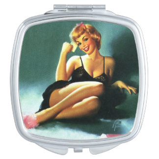Classic Vintage Pin up girl art Compact Mirror