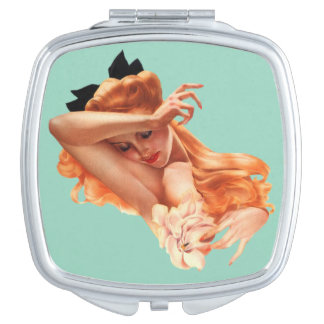 Classic Vintage Pin up girl art Compact Mirror