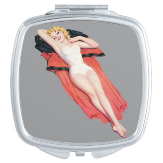 Classic Vintage Pin up girl art Compact Mirror