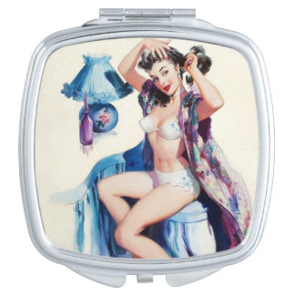 Classic Vintage Pin up girl art Compact Mirror