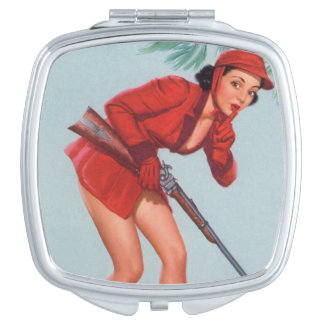Classic Vintage Pin up girl art Compact Mirror
