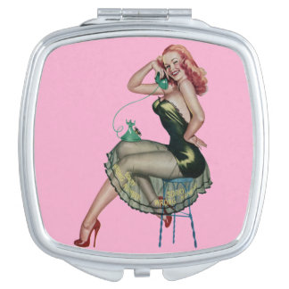 Classic Vintage Pin up girl art Compact Mirror