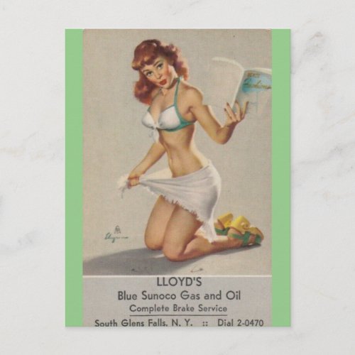 Classic Vintage pin up girl postcard