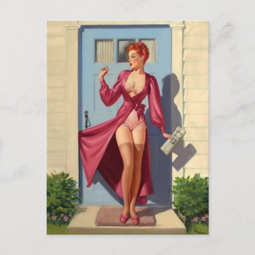 Classic Vintage Pin up girl  postcard