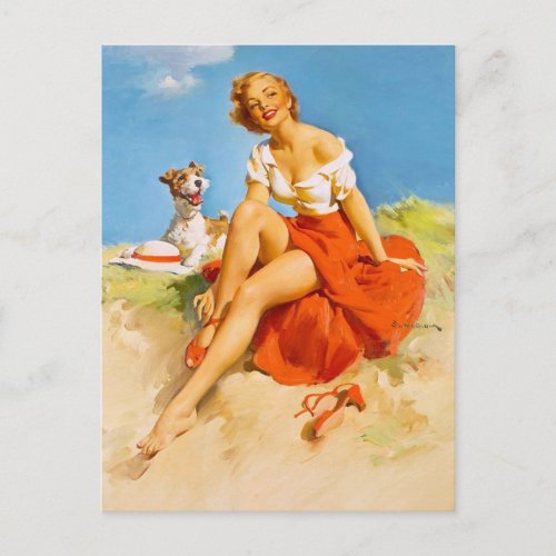 Classic Vintage Pin up girl  postcard