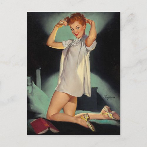 Classic Vintage Pin up girl  postcard