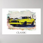 *~* Classic Vintage Popular Retro Muscle Car Poster<br><div class="desc">ART PRINT POSTER of a CLASSIC VINTAGE YELLOW Antique popular car in Abstract as well as Modern and Grunge style Digital Enhanced Photo Artistic Painting. (search AP11 for vehicle products) Classic YELLOW Popular Vintage Muscle car - Large Landscape POSTER. The background Frame is WHITE. Energetically Enhanced as well as a...</div>