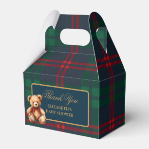 Classic Vintage Preppy Teddy Bear Baby Shower  Favor Boxes