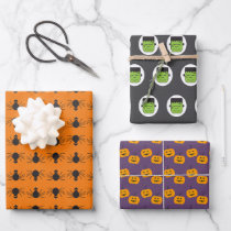 Classic Vintage Print Fun Cute Custom Halloween Wrapping Paper Sheets