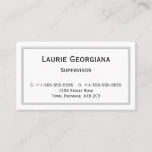 This vintage and classic business card design features a name, profession and contact details that can be personalized. It also features a triple-line border. Business cards such as these might be used by a professional such as a freelancer or an architect.