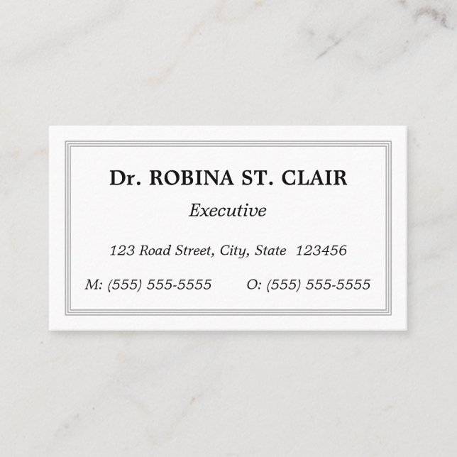 Classic, Vintage Professional Business Card (Front)