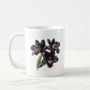 Classic vintage purple and black orchid coffee mug