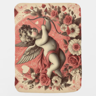 Classic/Vintage/Retro Cupid Valentine's day Baby Blanket