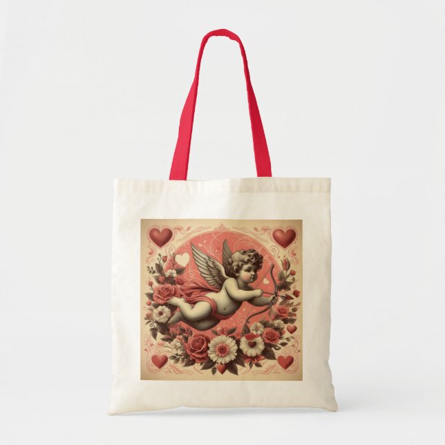Classic/Vintage/Retro Cupid Valentine's day Tote Bag (Front)