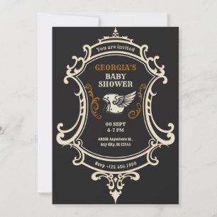 Classic Vintage Retro Motorcycle baby shower Invitation