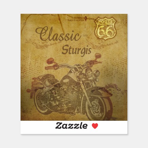Classic Vintage RT 66 Motorcycle Sticker