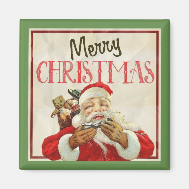 Classic Vintage Santa Claus Christmas Magnet (Front)