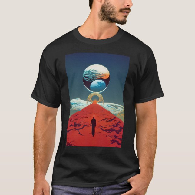 Classic Vintage Science Fiction Fantasy Portal T-Shirt (Front)
