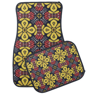 Classic Vintage: Seamless Flower Pattern Car Floor Mat