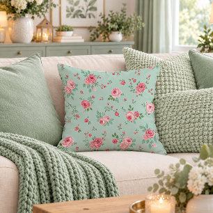 Classic Vintage Shabby Chic Rose Garden Pillow Art