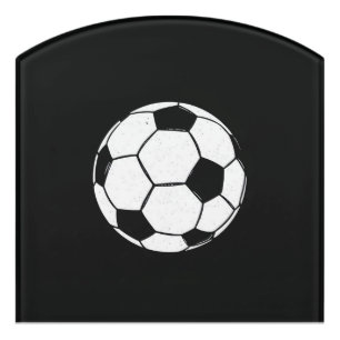 Classic Vintage Soccer Ball Distressed Sports Illu Door Sign