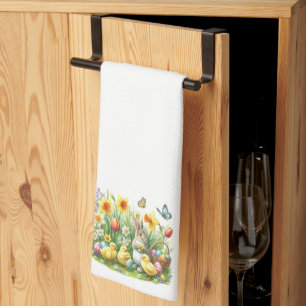 Classic/Vintage spring rabbit/chicken Kitchen Towel