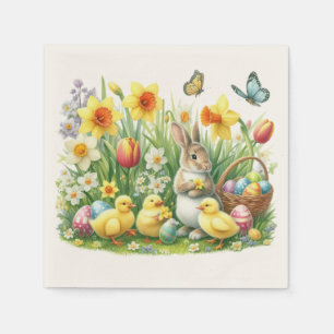 Classic/Vintage spring rabbit/chicken Napkins