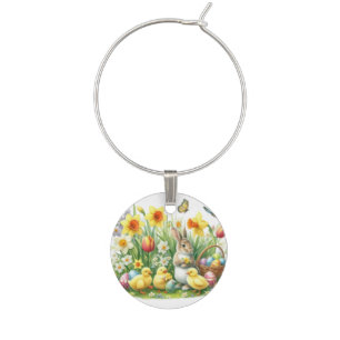 Classic/Vintage spring rabbit/chicken Wine Charm