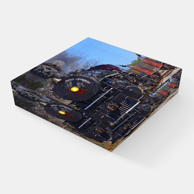 Classic Vintage Steam Engine Train Paperweight (Angled)