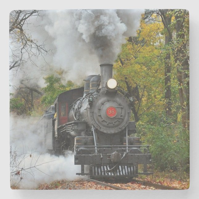 Classic Vintage Steam Engine Train Stone Coaster (Front)