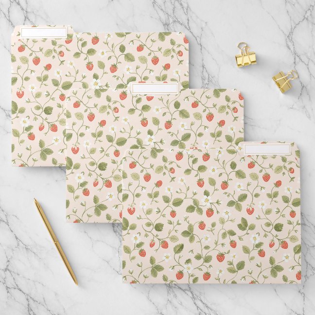 Classic Vintage Strawberry File Folder