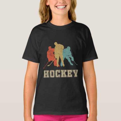Classic Vintage Style Ice Hockey T_Shirt
