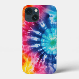 Classic Vintage Style Rainbow Tie Dye Design iPhone 13 Mini Case