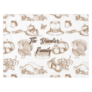 Classic Vintage Thanksgiving Minimalist Rustic Tablecloth