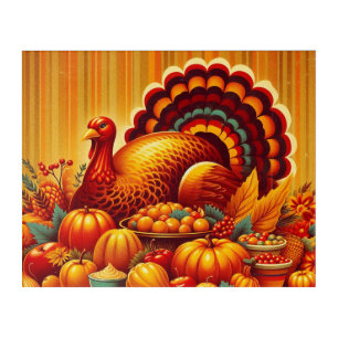 classic/vintage Thanksgiving Turkey Acrylic Print