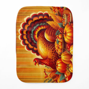 classic/vintage Thanksgiving Turkey Baby Burp Cloth