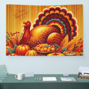 classic/vintage Thanksgiving Turkey Banner