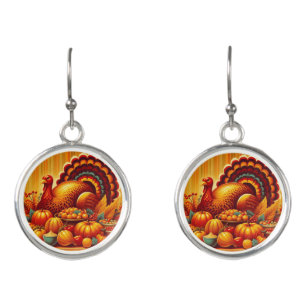 classic/vintage Thanksgiving Turkey Earrings