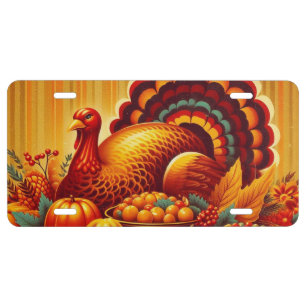 classic/vintage Thanksgiving Turkey License Plate