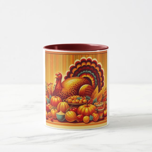 classic/vintage Thanksgiving Turkey Mug (Center)