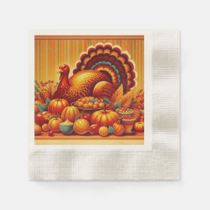 classic/vintage Thanksgiving Turkey Napkins