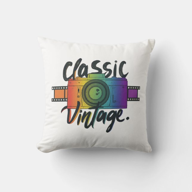 Classic Vintage Throw Pillow (Front)