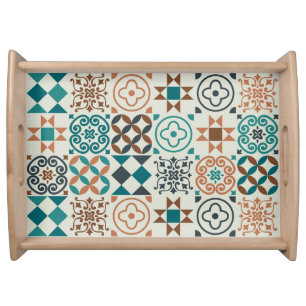 Classic Vintage Tile Pattern Serving Tray