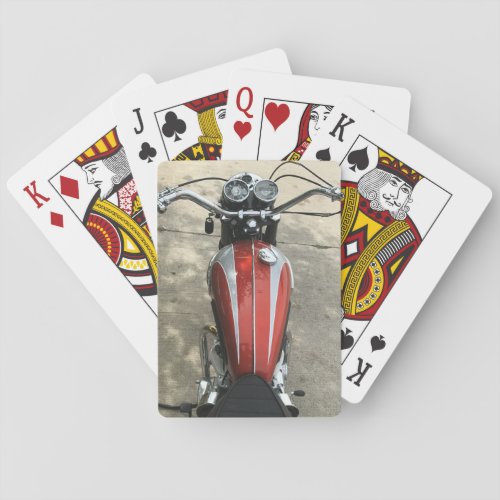 Classic Vintage Triumph Motorcycle Playing Cards