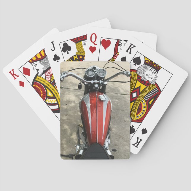 Classic Vintage Triumph Motorcycle Playing Cards (Back)