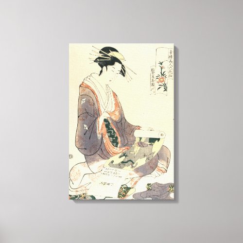 Classic vintage ukiyo_e geisha japanese lady art canvas print